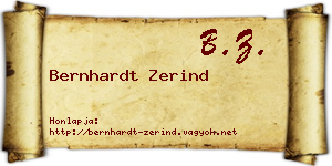 Bernhardt Zerind névjegykártya